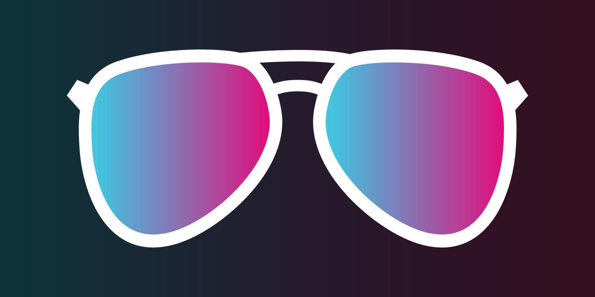 Trendy glasses vector with Cyberpunk style white frames