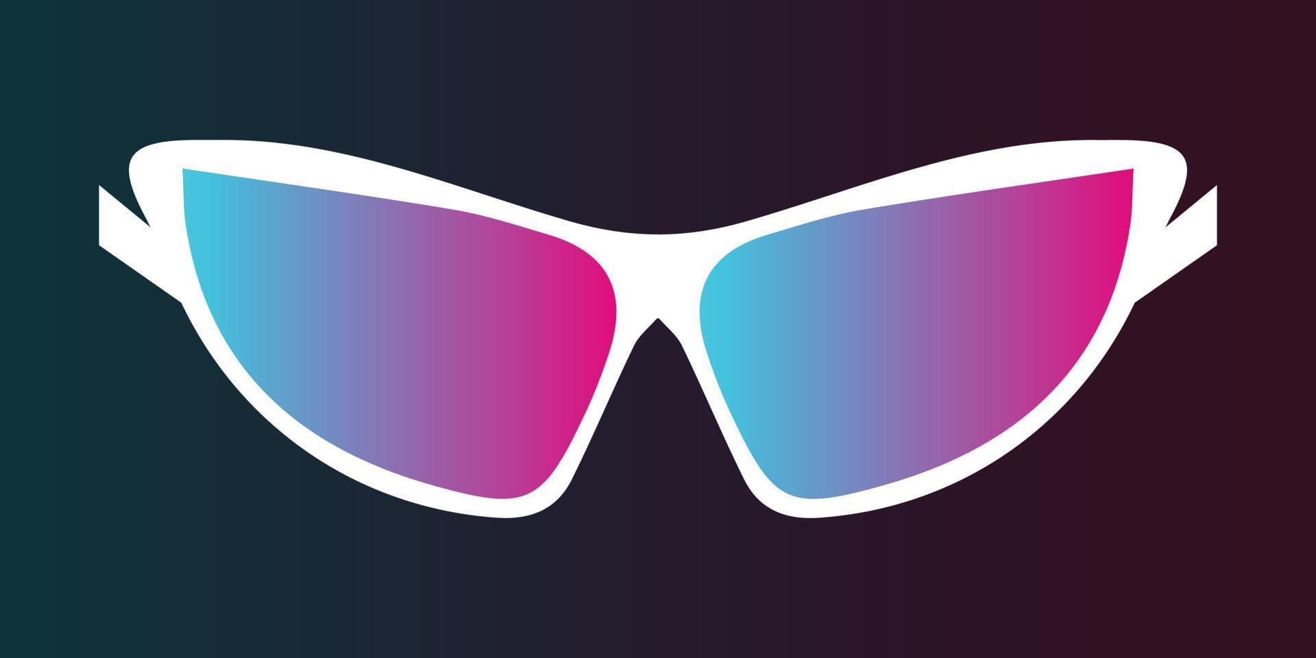 Trendy glasses vector with Cyberpunk style white frames