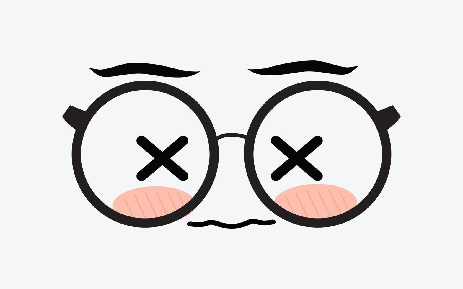 Vector of cute facial expressions by using glasses