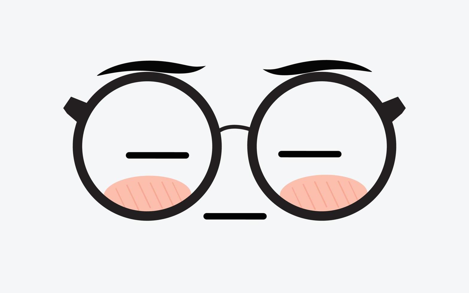 Vector of cute facial expressions by using glasses