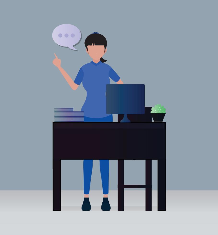 Vector illustration of a person presenting to the public.