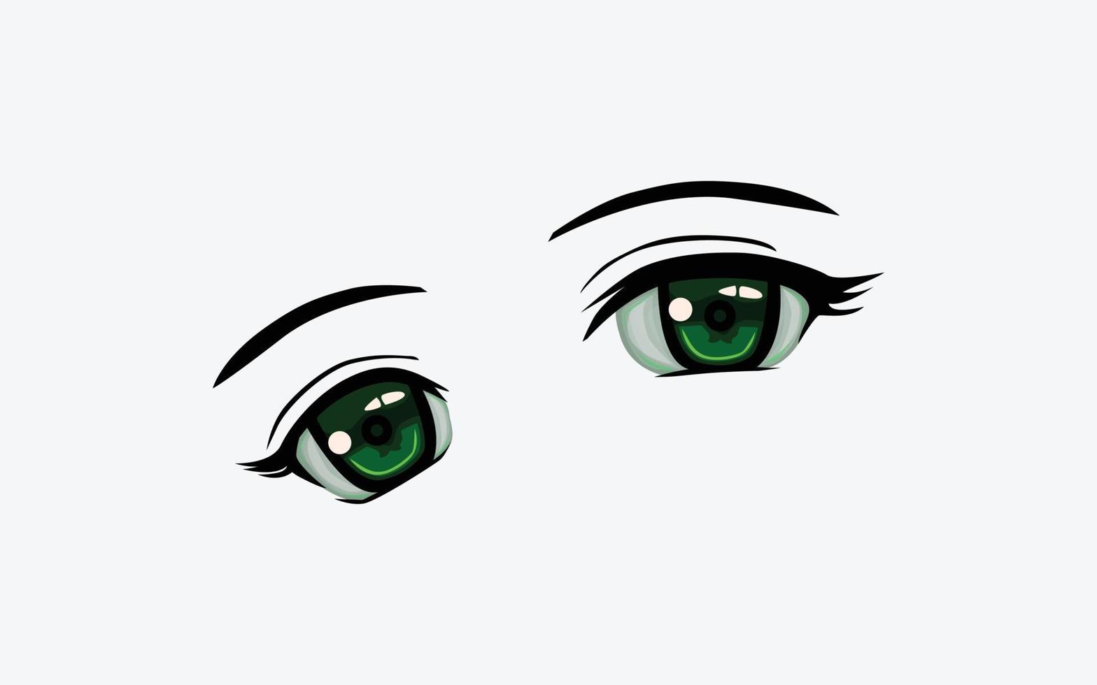 vectors of eye expression in anime style