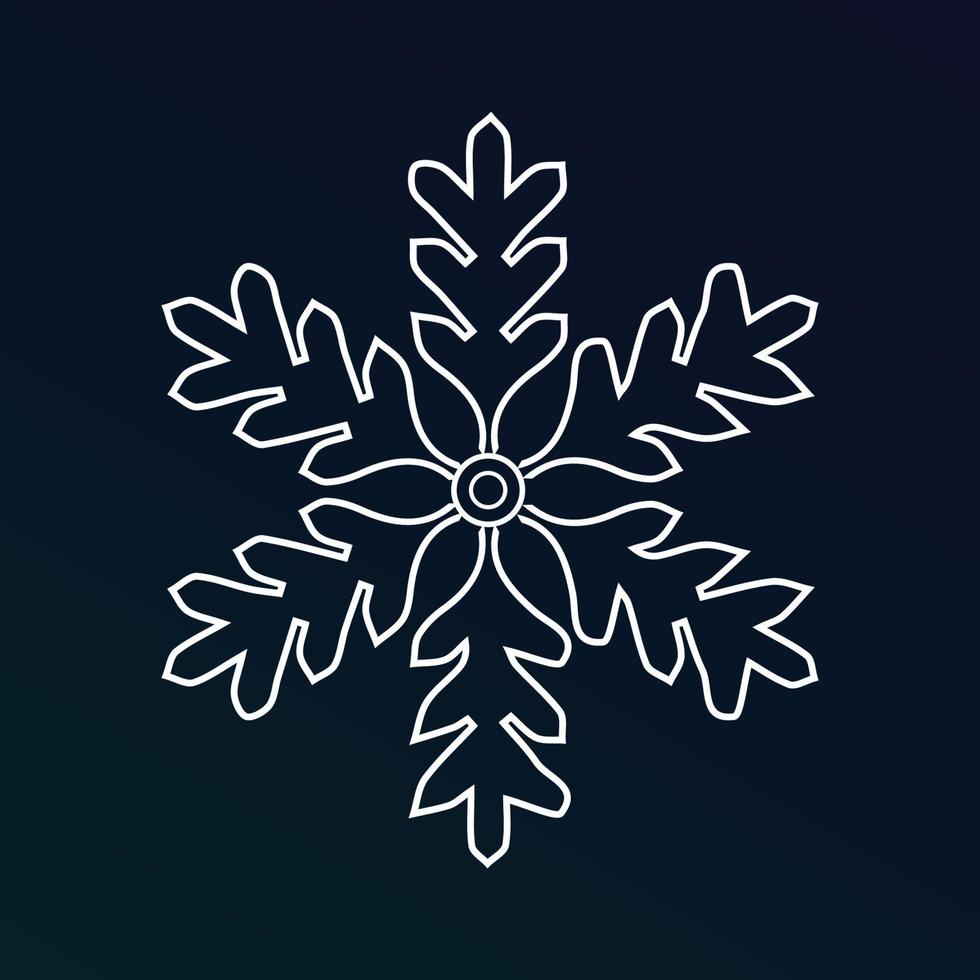 a line of white ice crystal snowflakes on a dark blue background. Symbol of winter vector