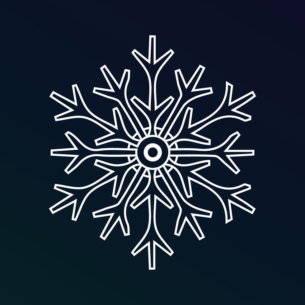 a line of white ice crystal snowflakes on a dark blue background. Symbol of winter vector