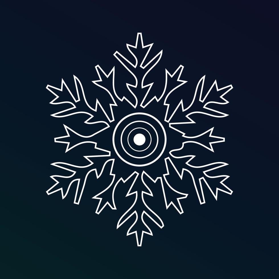 a line of white ice crystal snowflakes on a dark blue background. Symbol of winter vector