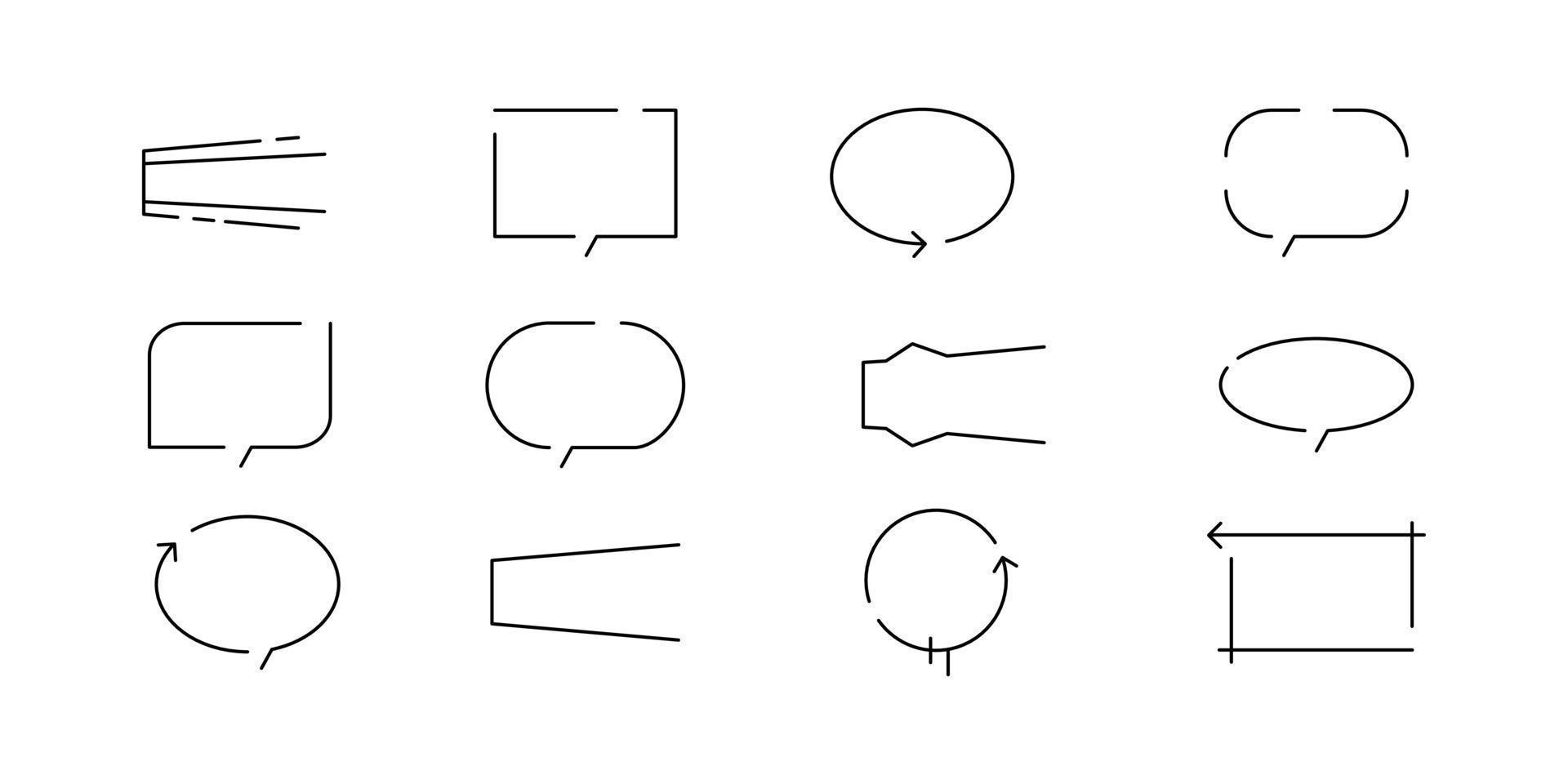 minimalist bubble text line art frame for text vector