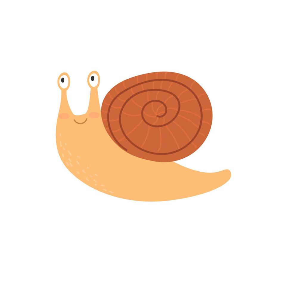 caracol. aislado en un blanco antecedentes. pegatina. linda vector ilustración.