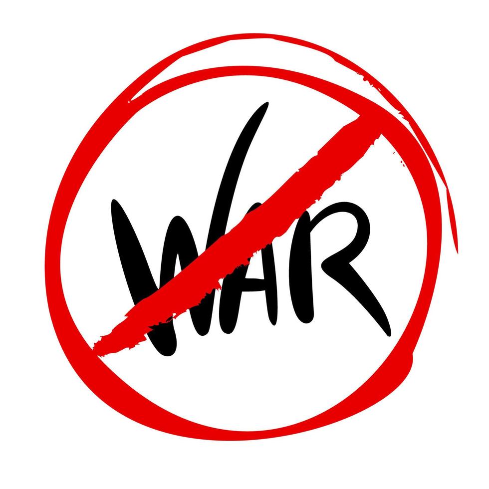 No war. Stop war. Inscription. A call to peace. Handwritten text. For your design. vector