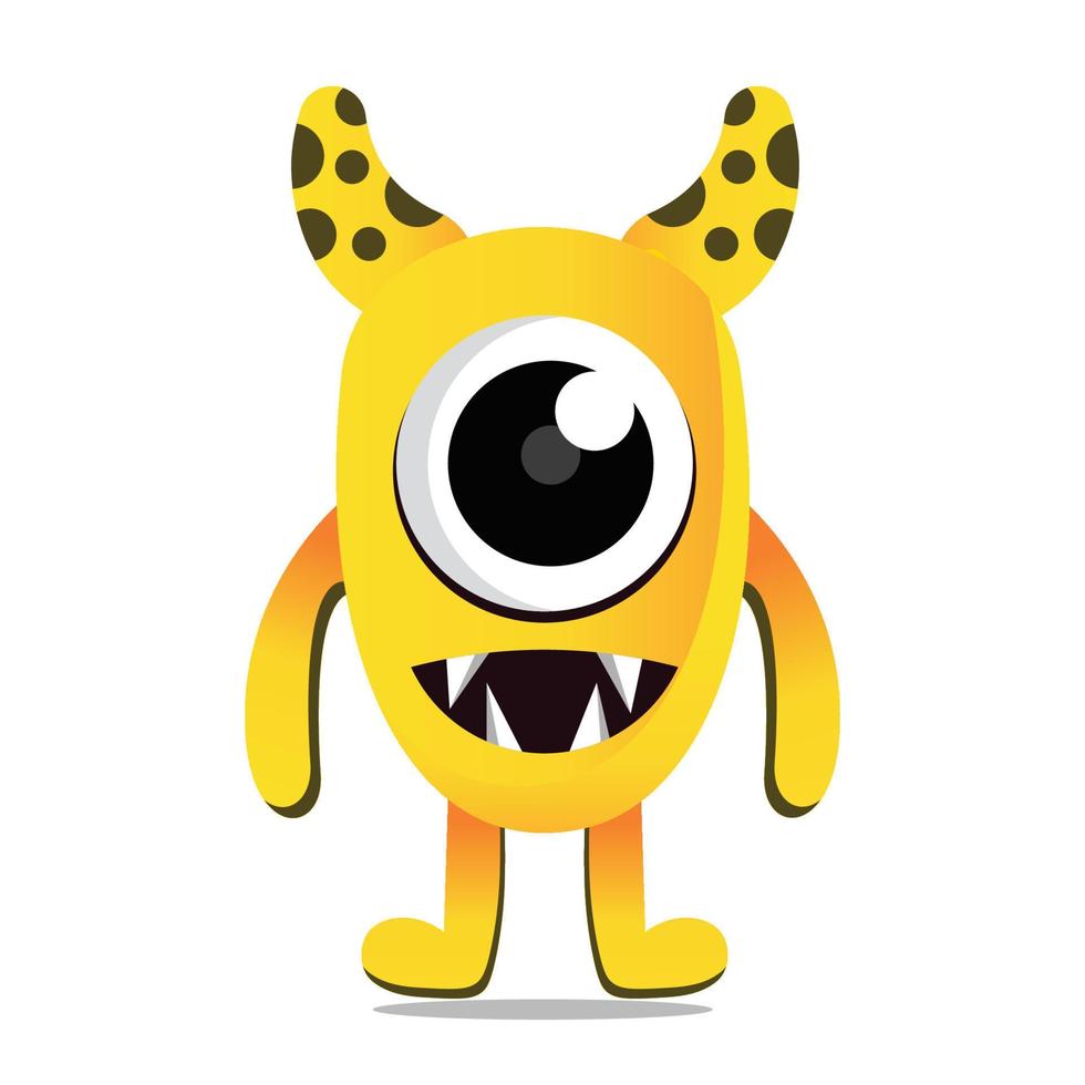 illustration unique monster design mascot vector