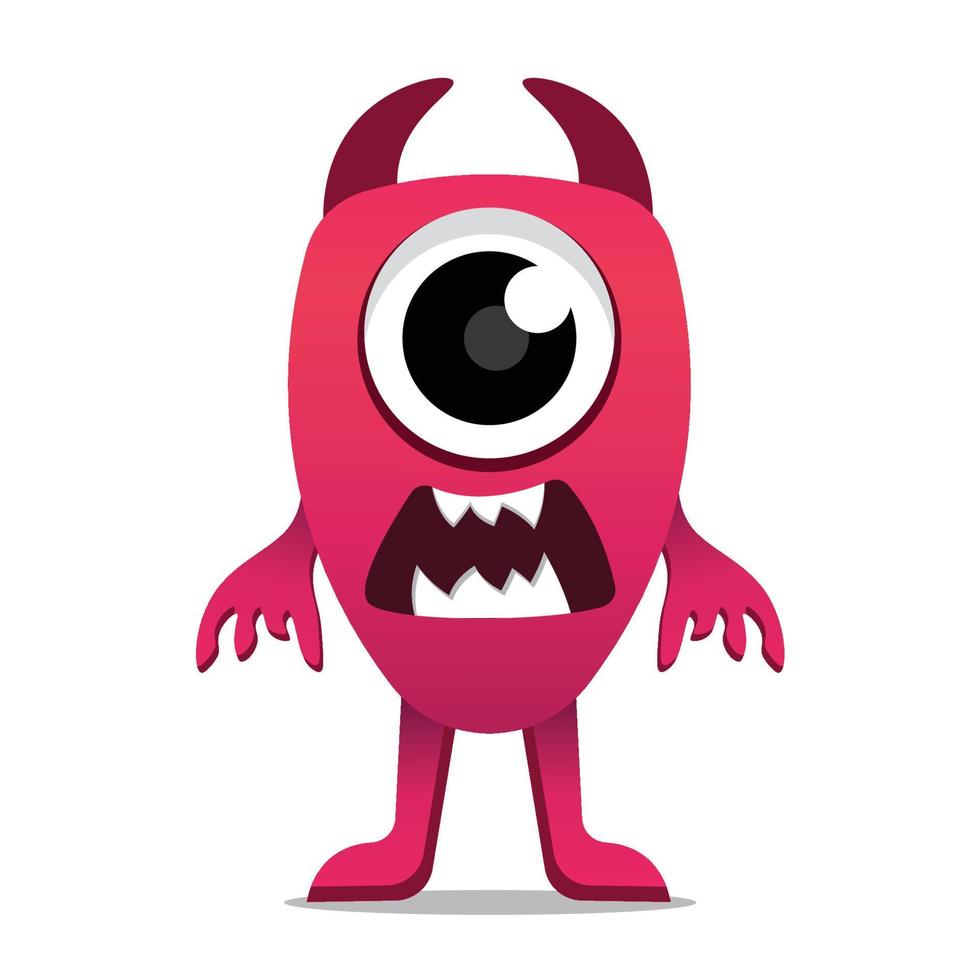 angry illustration monster design kawaii vector