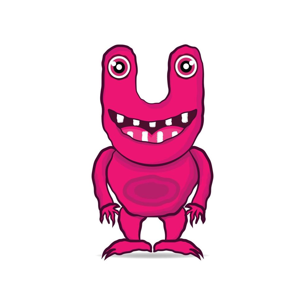 lindo diseño de monstruos mascota kawaii vector
