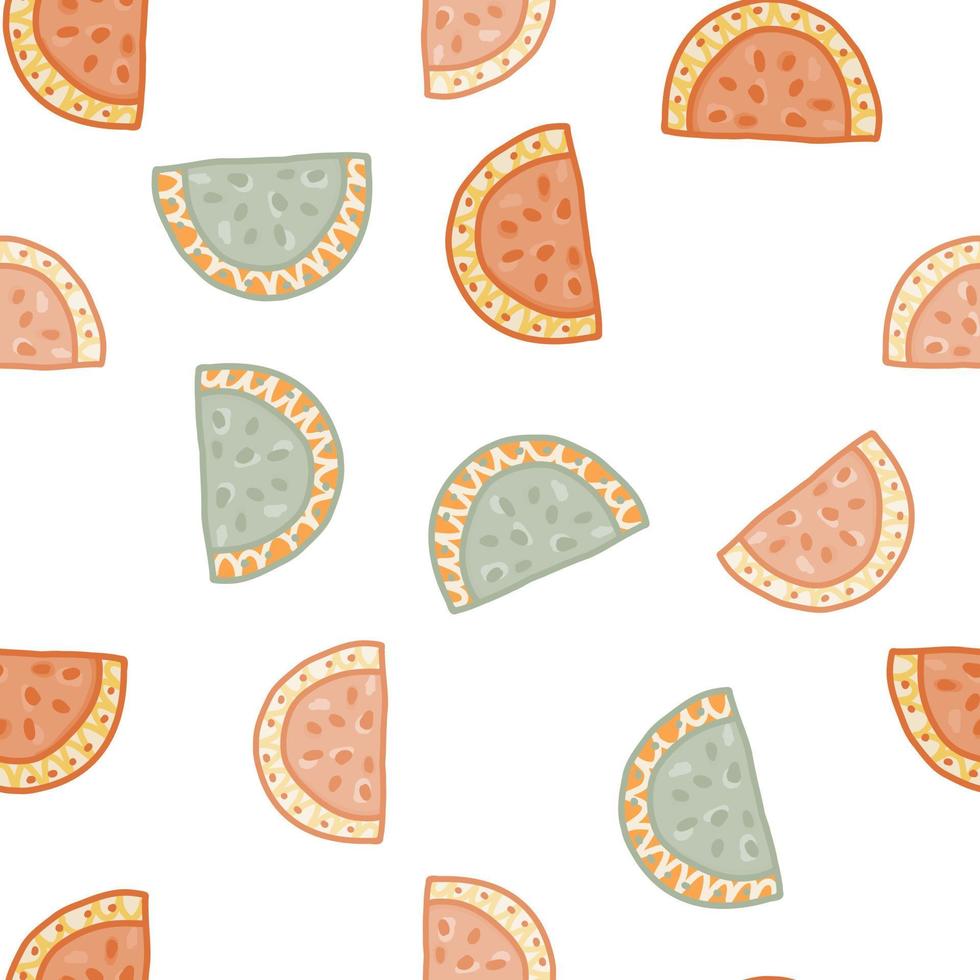 Seamless pattern with watermelon slices. Cute fruit backdrop vector
