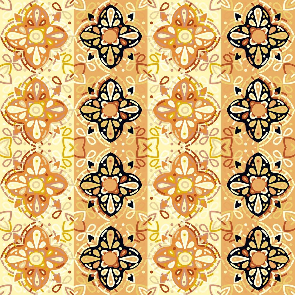 Islam, Arabic, Indian, ottoman motifs mosaic tile. Decorative ornament elements seamless pattern. vector