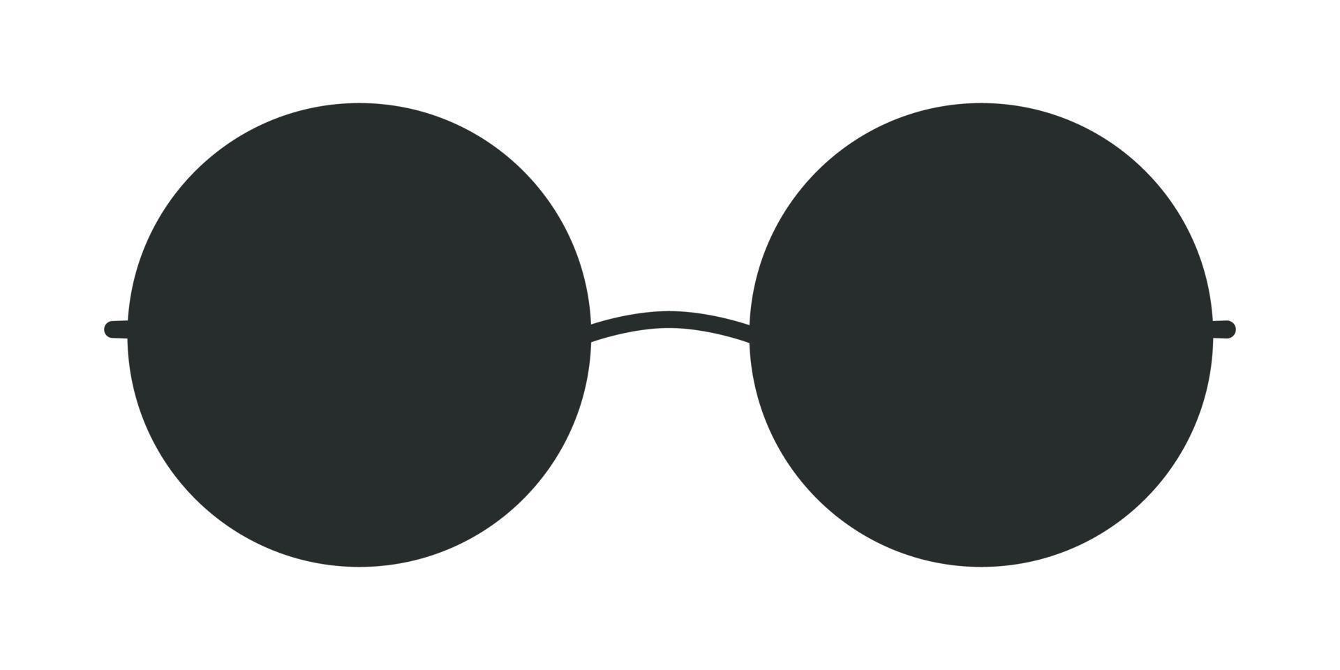 Flat vector hippy boho round shaped sunglasses illustration. Hand drawn retro groovy elements