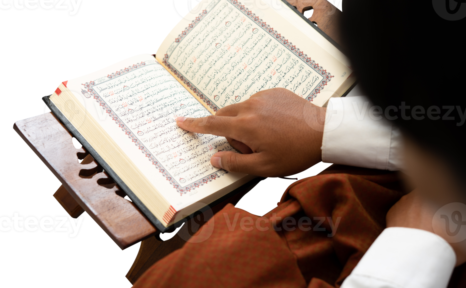person reading holy Quran png