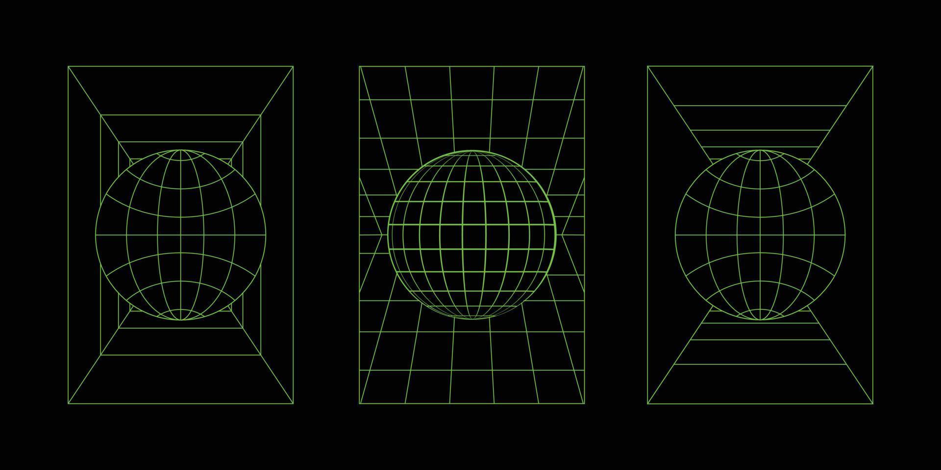 conjunto de global símbolo en rectángulo para elemento vector