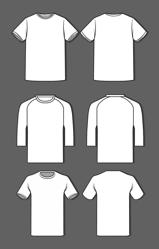 Outlined White T-Shirt Mock Up vector