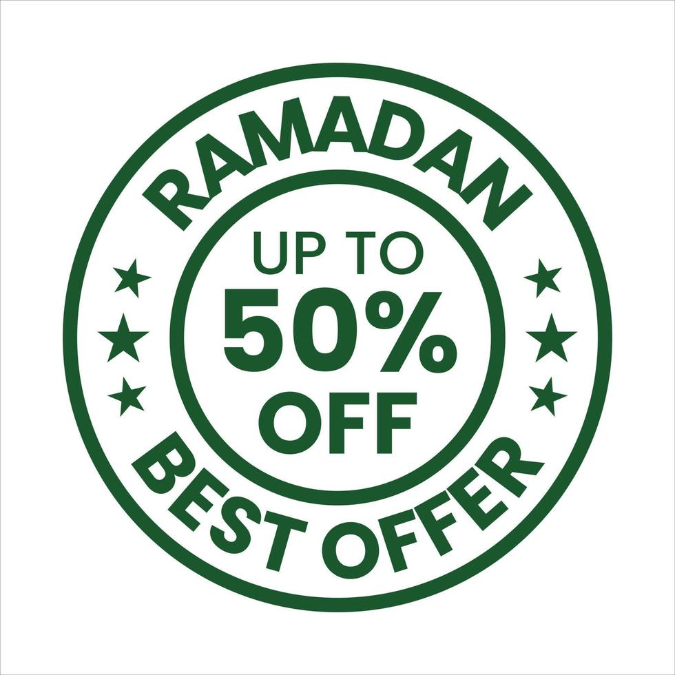 Ramadan Kareem Special Offer, Sale, Discount Badge, Label, Sticker, Button Vector Illustration Design