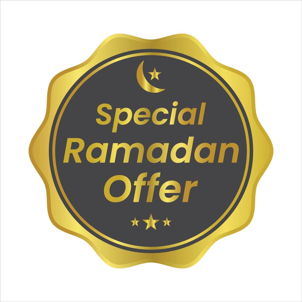 Ramadan Kareem Special Offer, Sale, Discount Badge, Label, Sticker, Button Vector Illustration Design