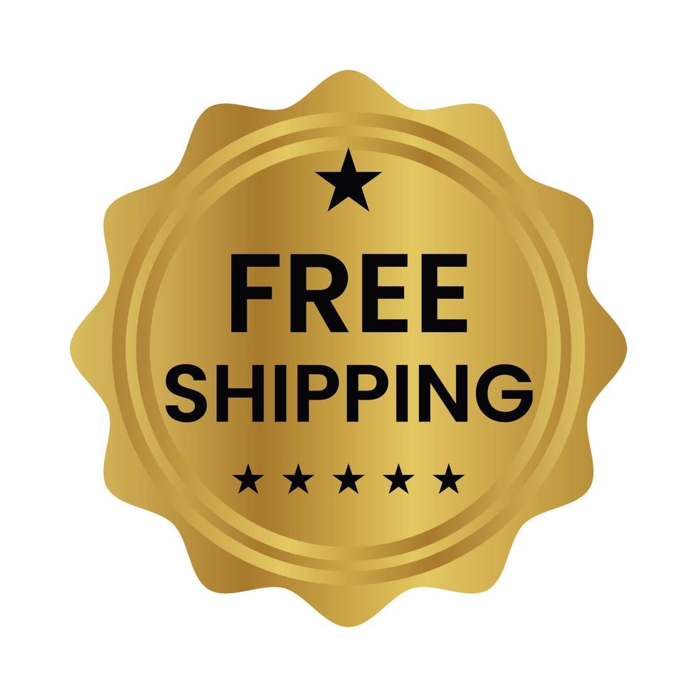 free shipping badge, seal, sticker, stamp, tag vector icon for shopping discount promotion