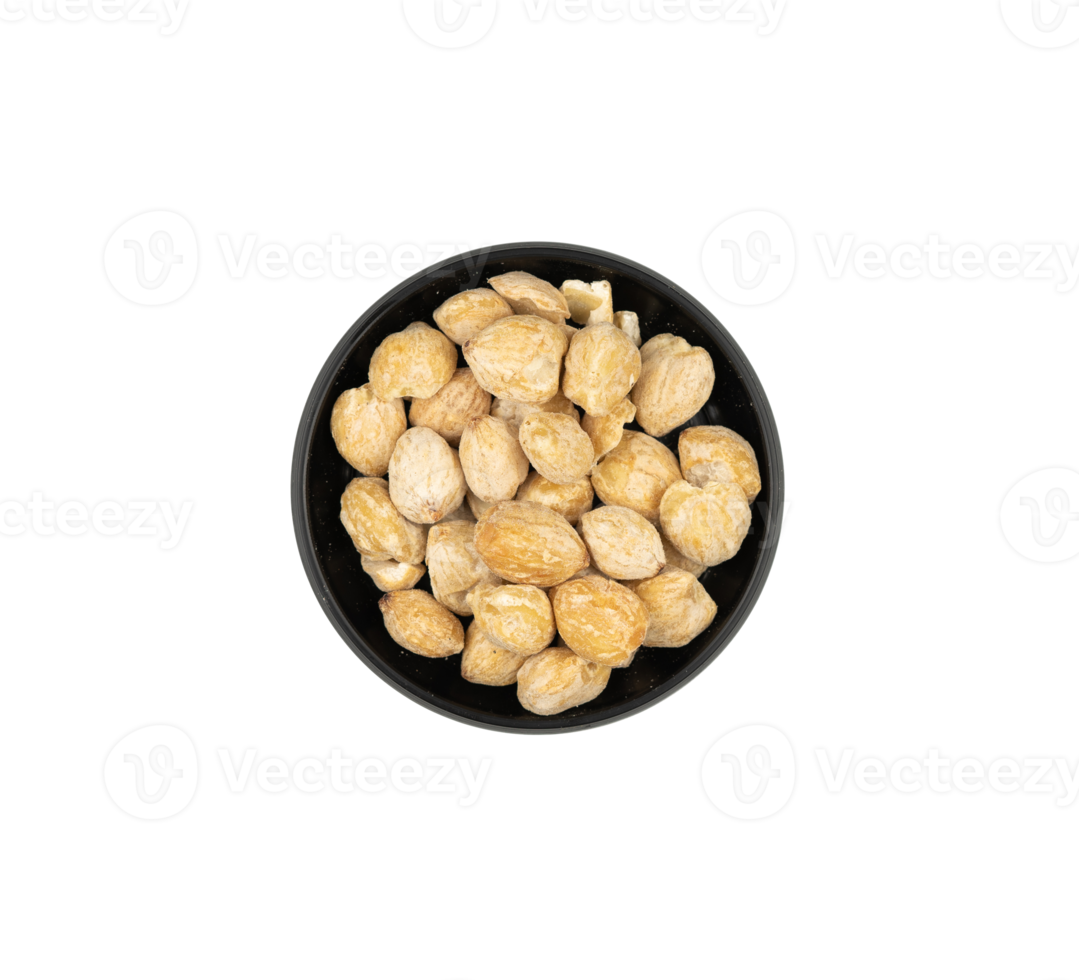 Candlenut in a small bowl isolated. kitchen spice design elements png