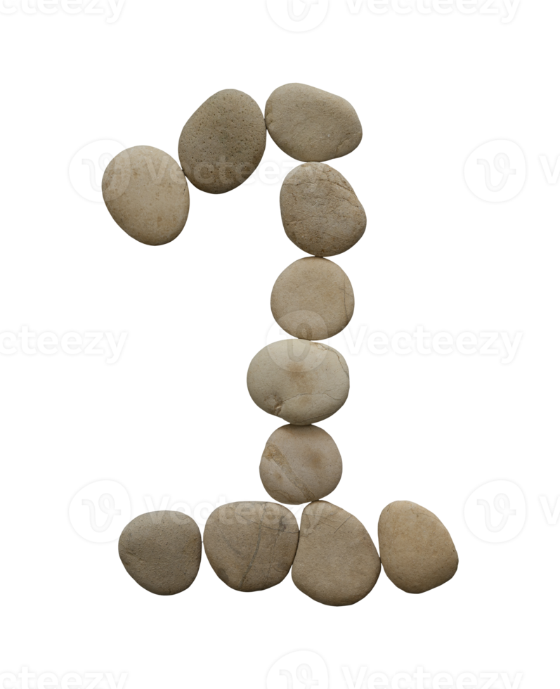 Number 1 in stone isolated png
