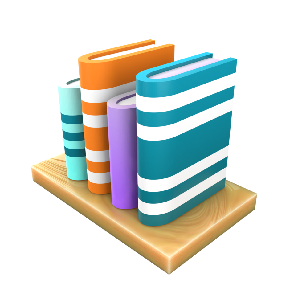 étagère à livres 3d icône illustration png