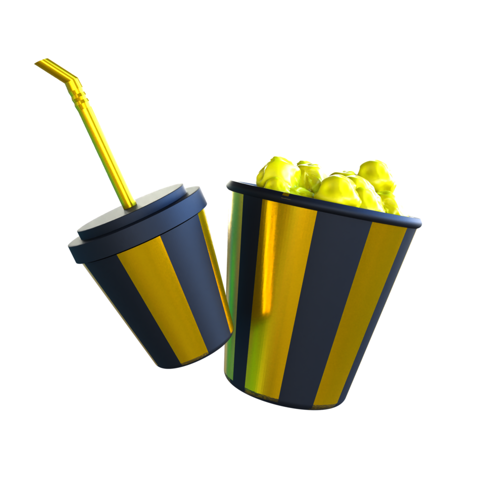 Popcorn bevanda 3d icona png