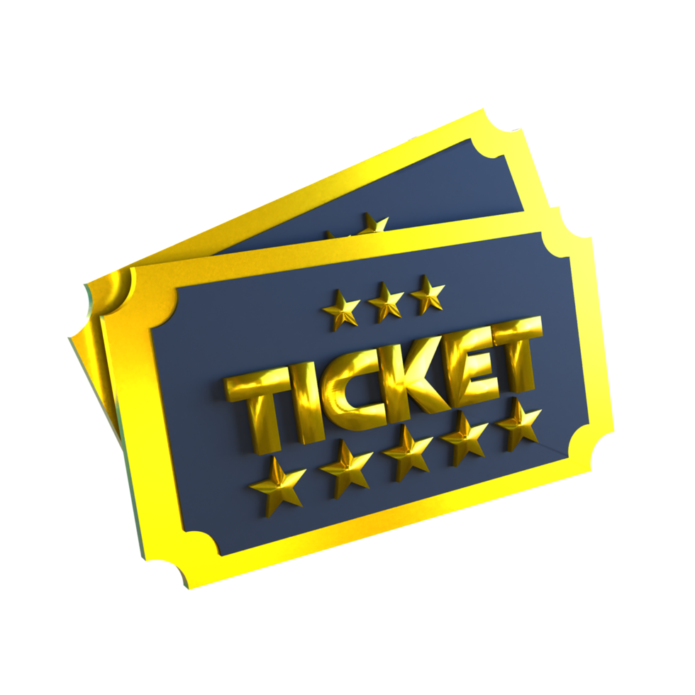 Cinema Ticket 3D Icon png