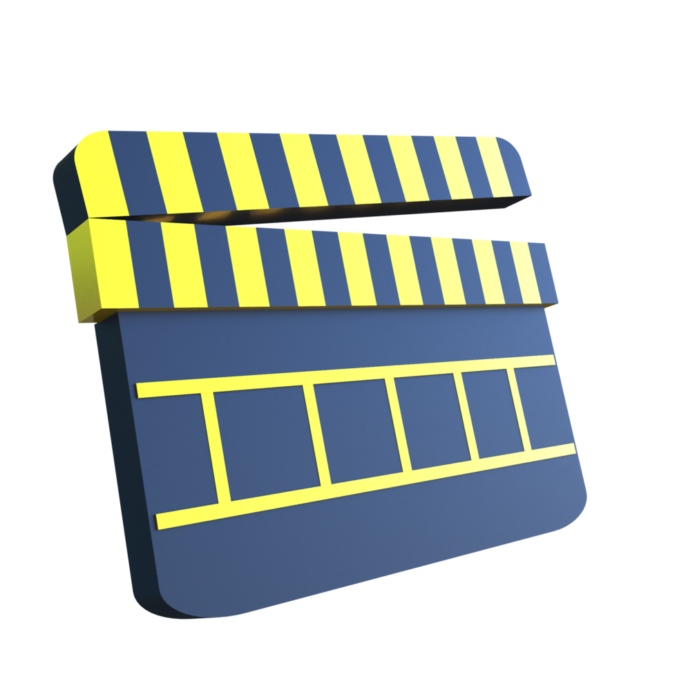 Movie Clapperboard 3D Icon png