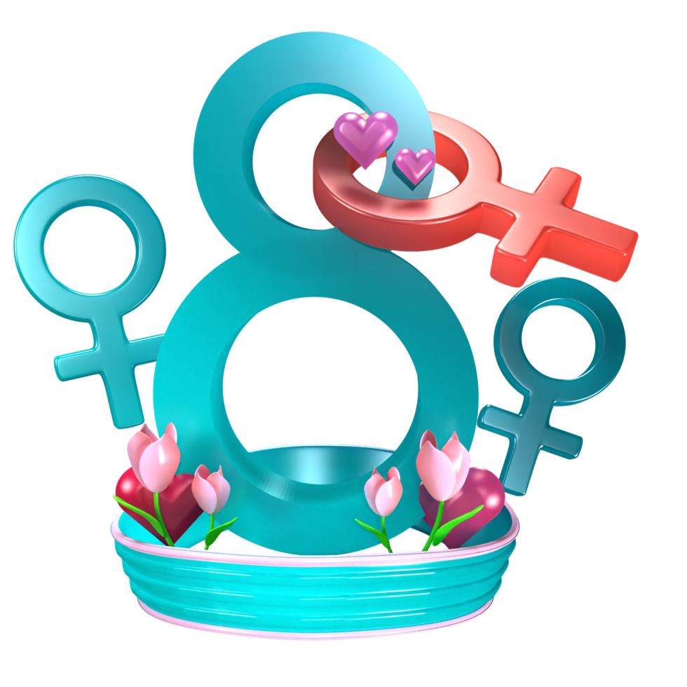 3D illustration international womenday png