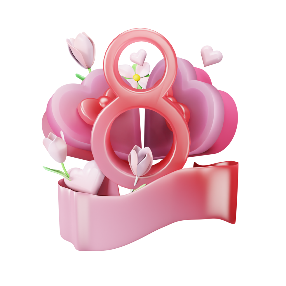 3D illustration international womenday png