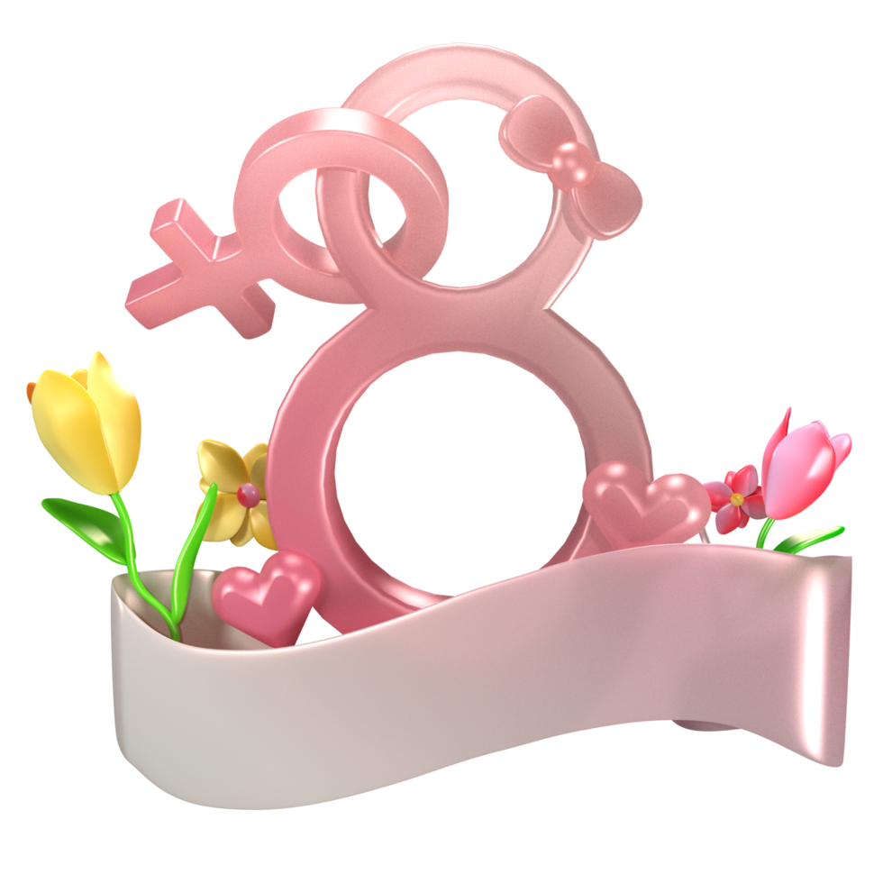 3d ilustración internacional Dia de la mujer png