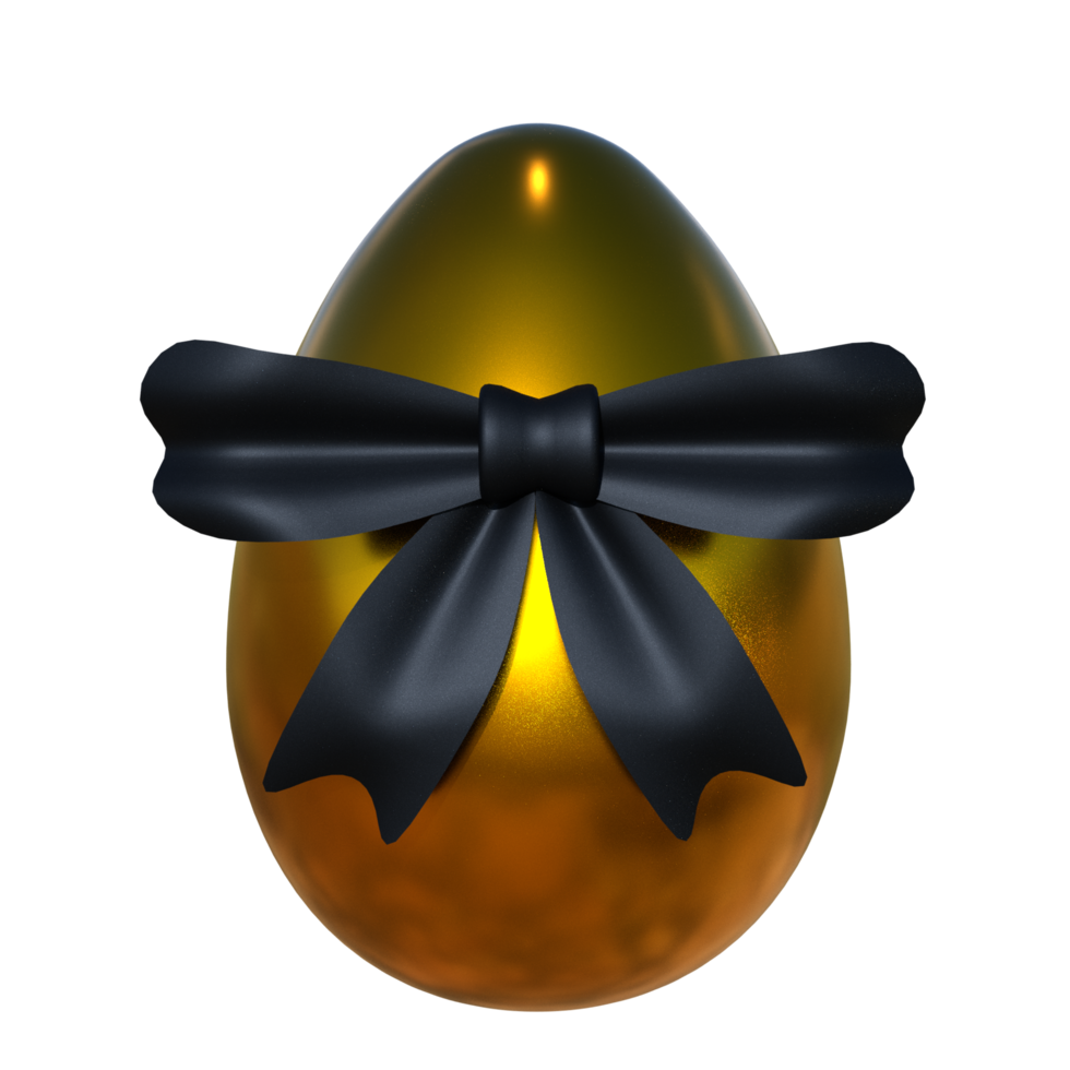 golden easter egg with ribbon png