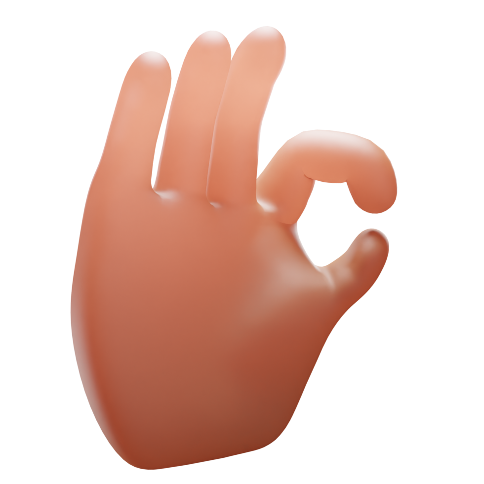 in Ordnung Hand Geste 3d Symbol png