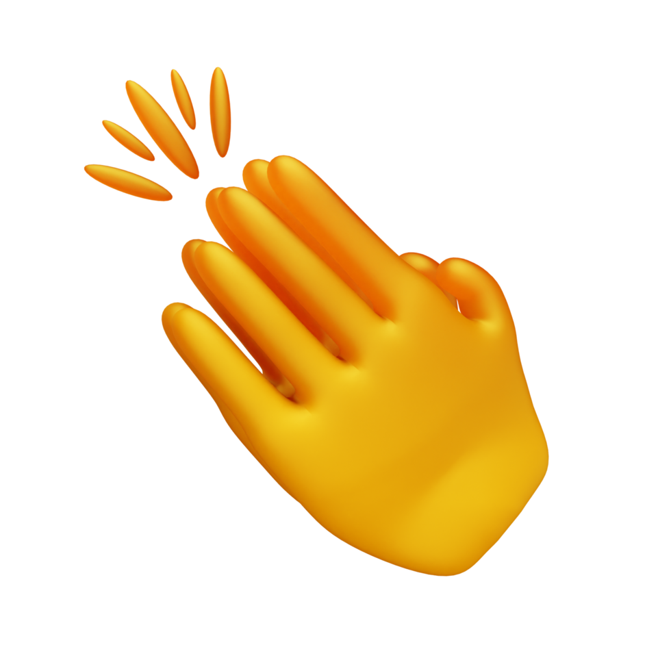Hands Clap Gesture 3D Icon png