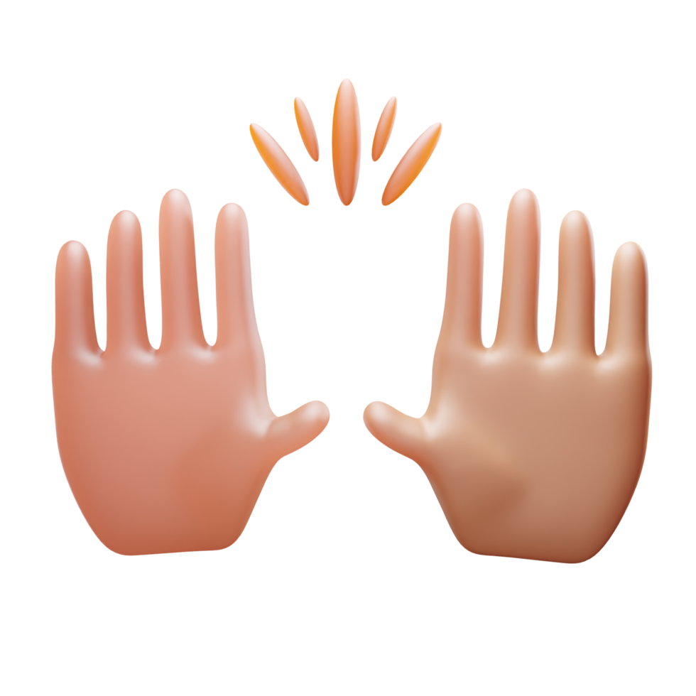 Waving Hand 3D Icon png