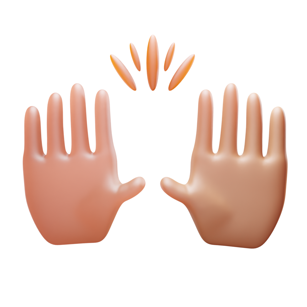 vinka hand 3d ikon png