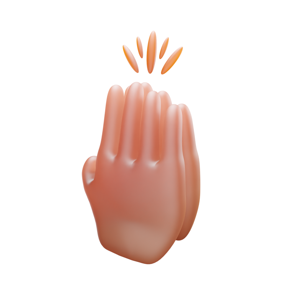 Hands Clap Gesture 3D Icon png
