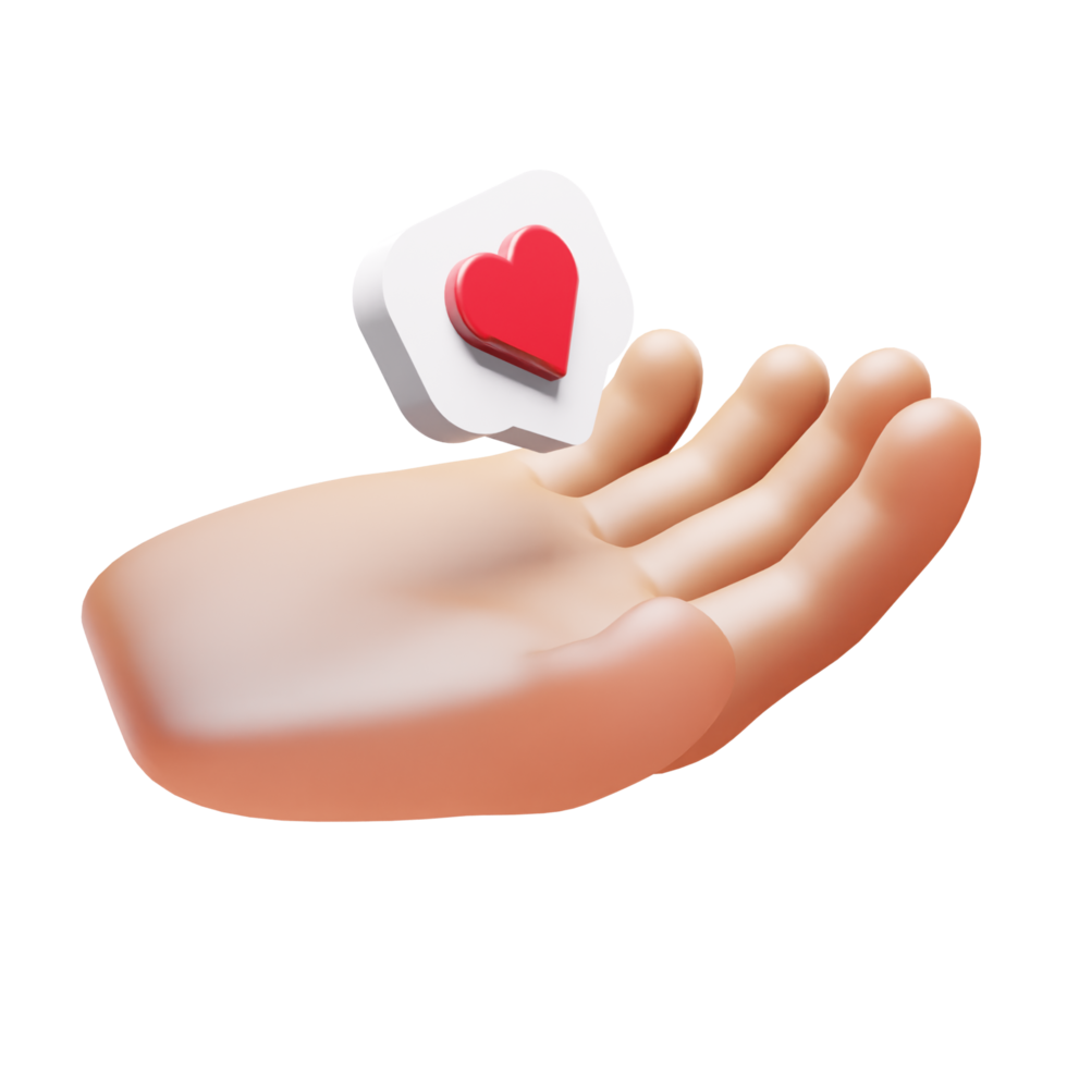 hand- met liefde icoon 3d icoon png