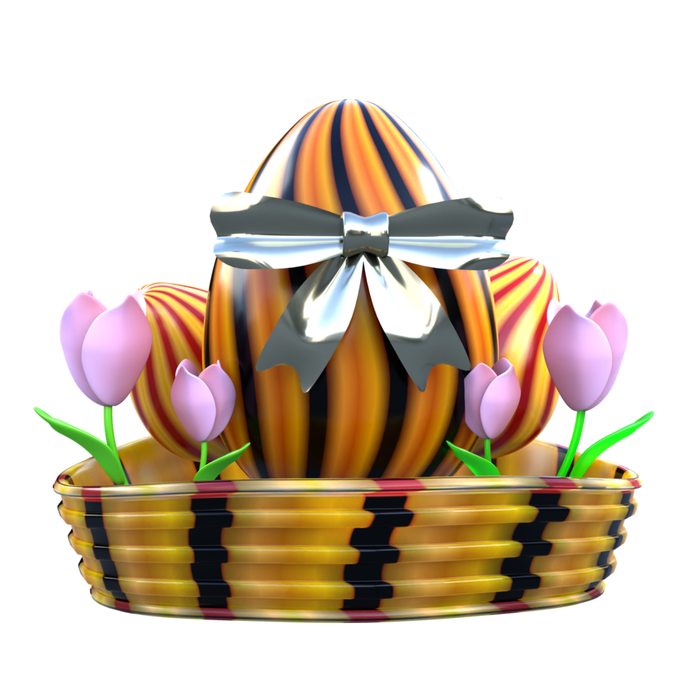 easter basket with tulips png