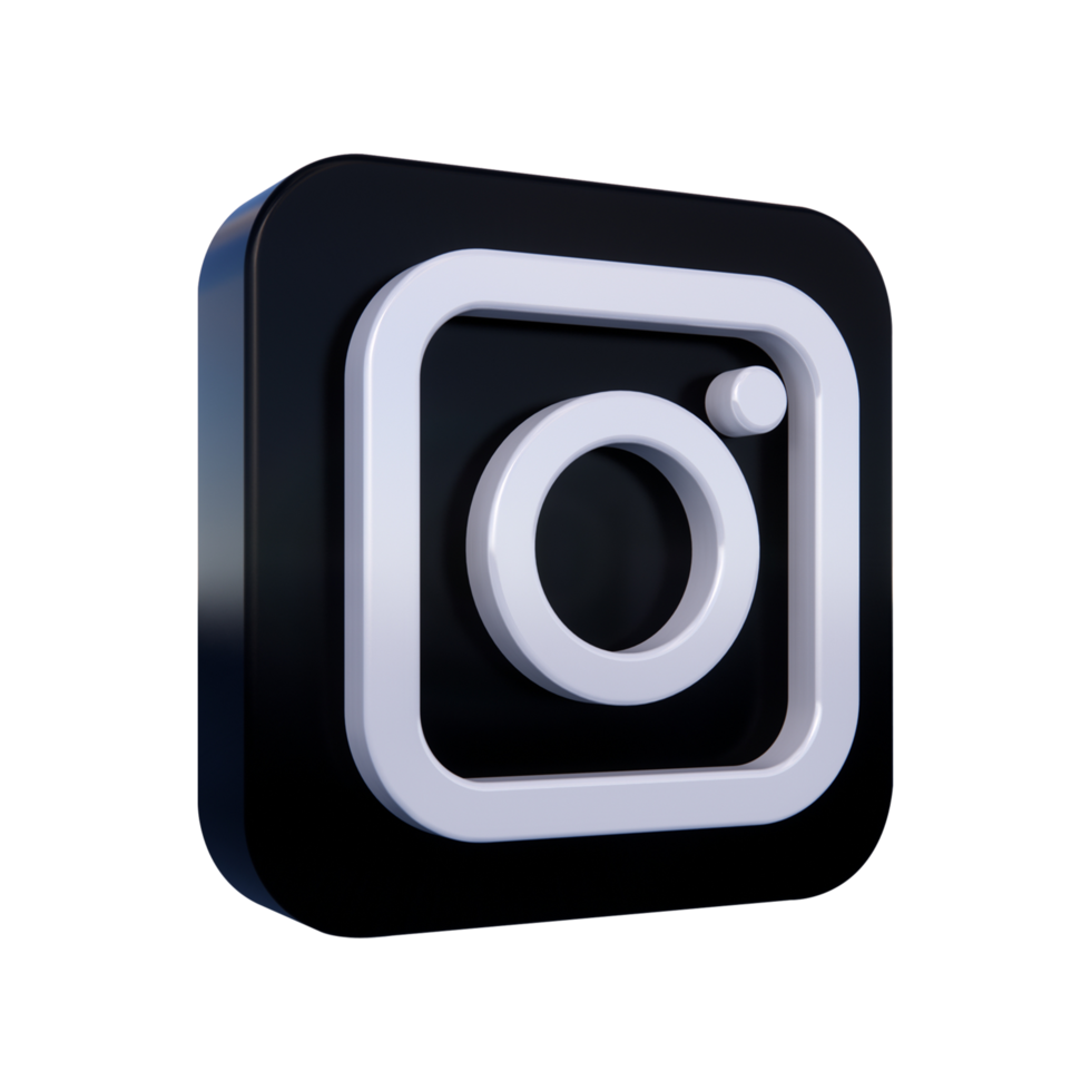 Instagram logo isolated with transparent background, cut out icon floating in 3D rendering. Instagram is a popular social networking web and app service png