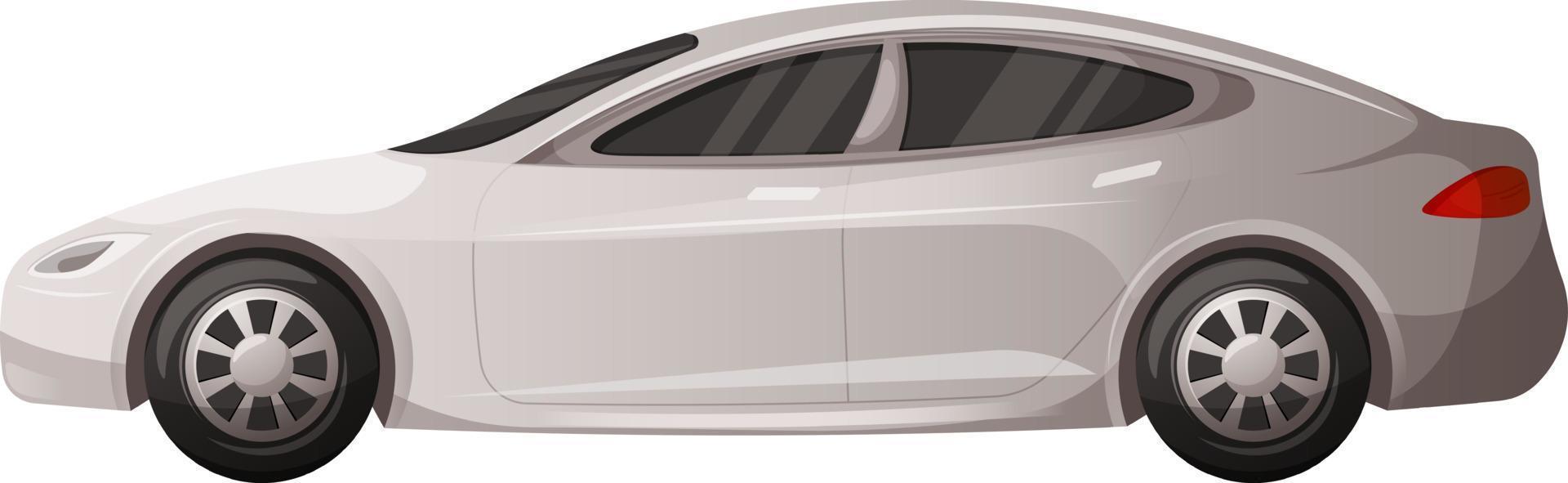 Modern car, white car isolated on transparent background. Vector cartoon illustration of cars with sedan cab