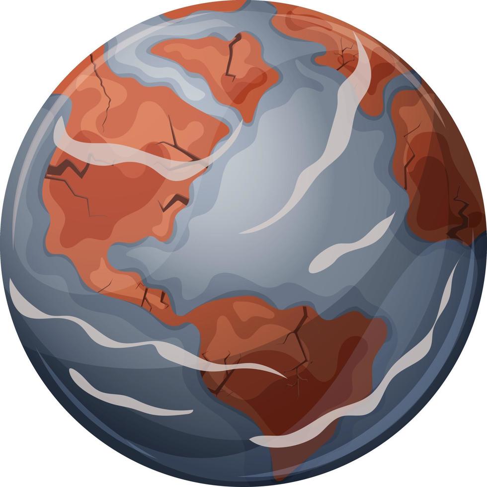Planet Earth is destroyed and polluted. Save our planet. Planet for Earth Day vector