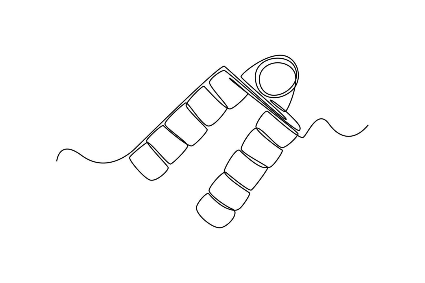 Continuous one line drawing handgrip. Fitness equipment concept. Single line draw design vector graphic illustration.