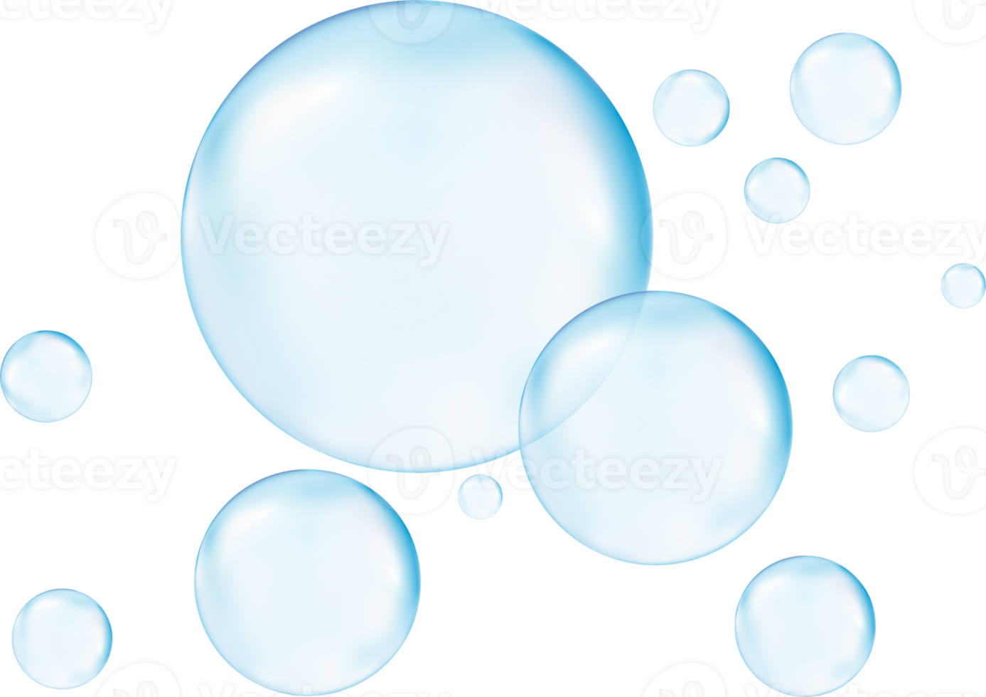 Realistic transparent  3d bubbles underwater . Soap bubbles vector illustration png