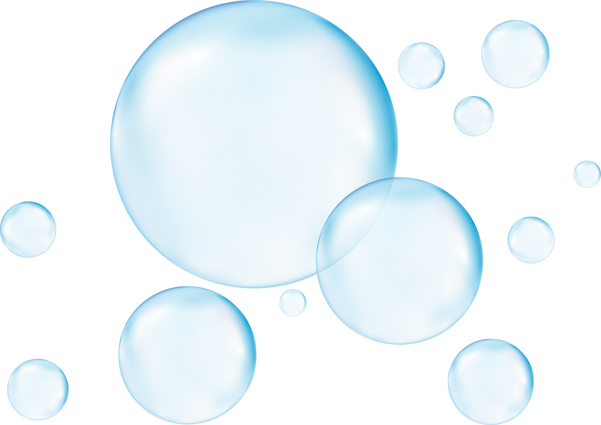 Transparent water realistic glass bubbles. Bubbles PNG. Vector PNG