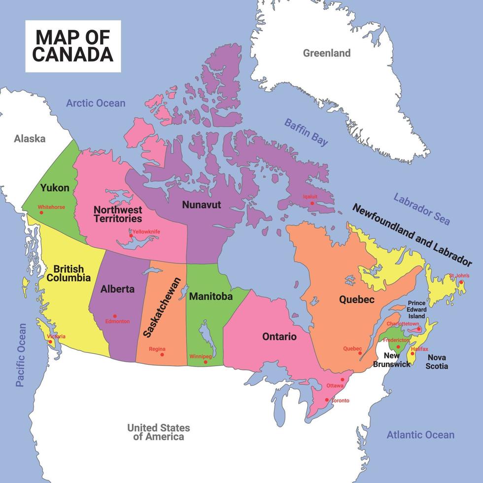 Map of Canada vector