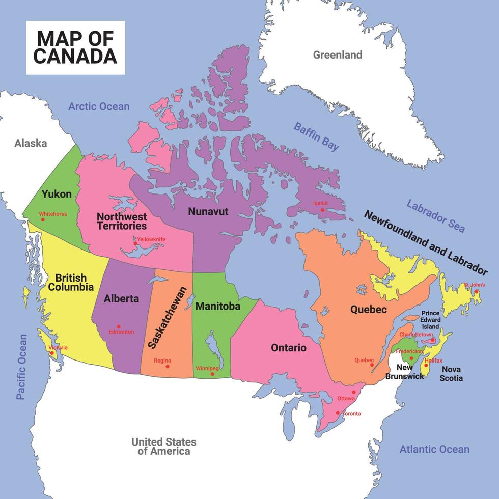 mapa de canadá vector