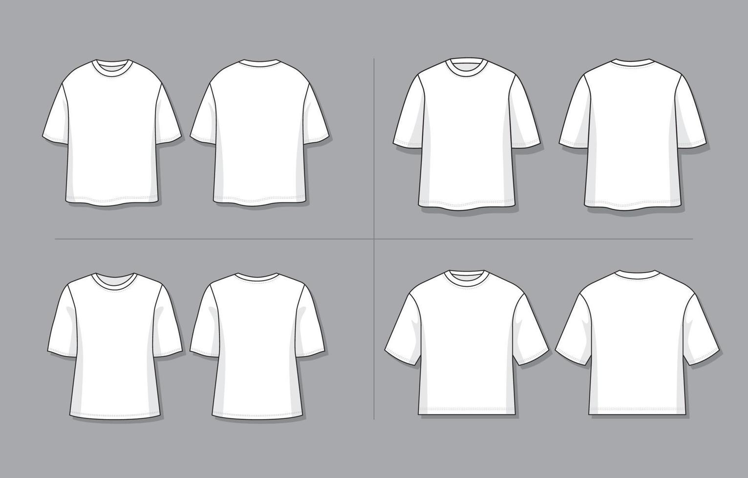 Outline Oversized T Shirt Mockup vector